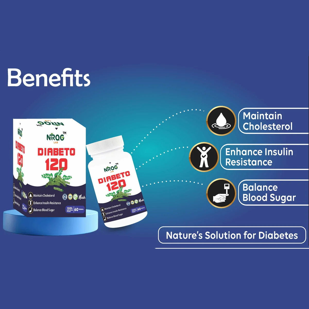 Nirog Lab Diabeto 120 Tablets – Natural Blood Sugar Support