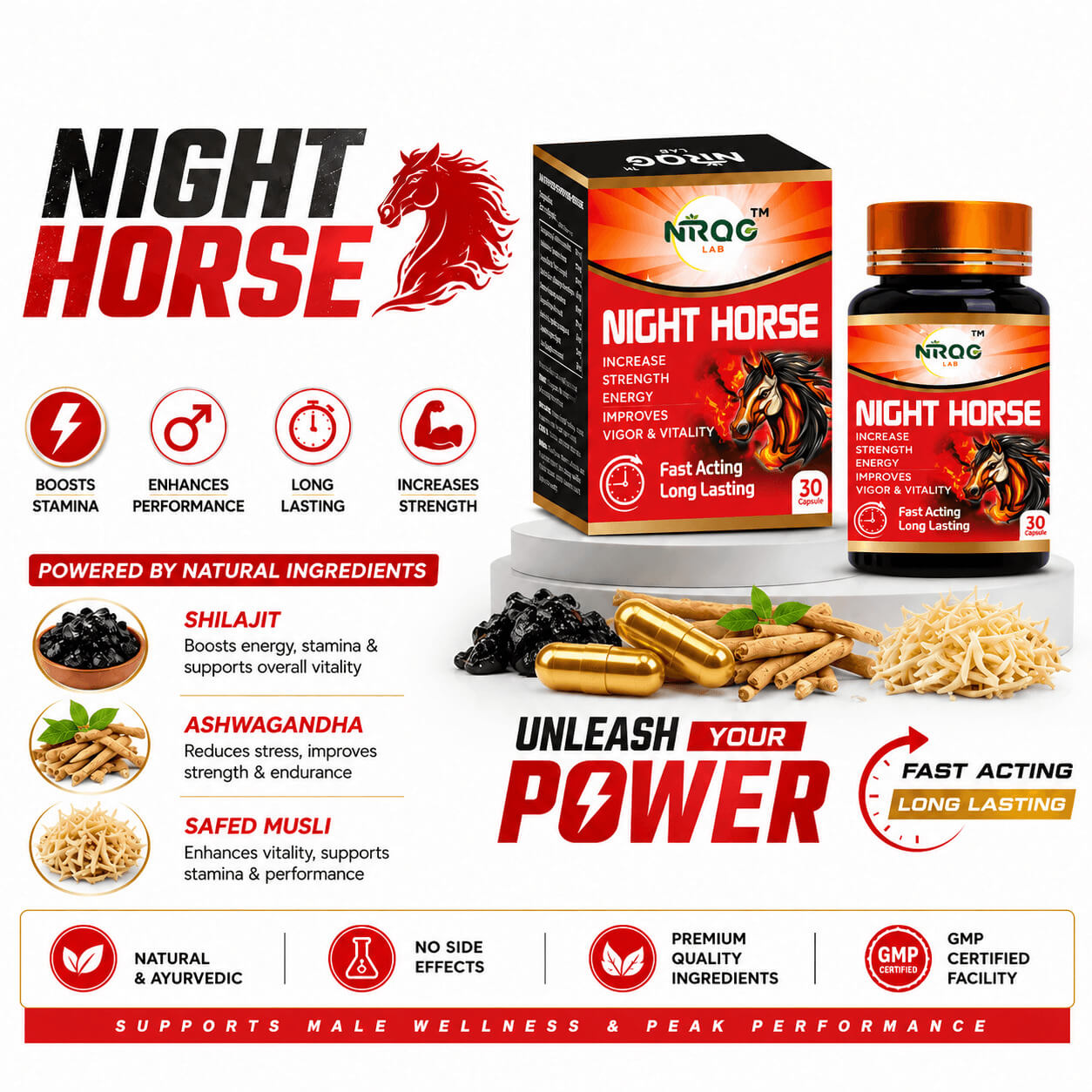 Nirog Lab Night Horse Capsule – 16+ Ayurvedic Ingredients — image 4