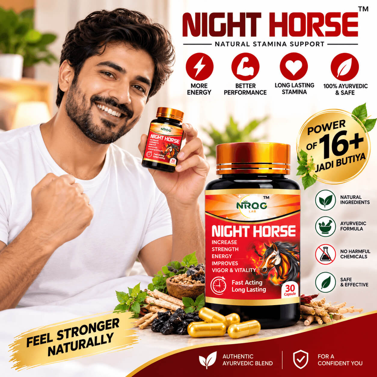 Nirog Lab Night Horse Capsule – 16+ Ayurvedic Ingredients